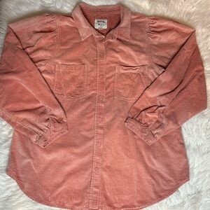 NWOT American Eagle Light Pink Corduroy Button Down Shirt